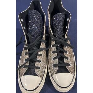Chuck Taylor Glitter Gold/black High tops NWOT M9/W11